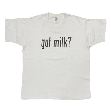 OLD & VINTAGE got milk ? WHITE FRUIT OF THE LOOM XL 4852