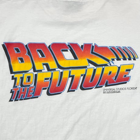 BACK TO THE FUTURE LOGO DOUBLE SIDE UNIVERSAL STUDIOS FLORIDA WHITE XL 5125