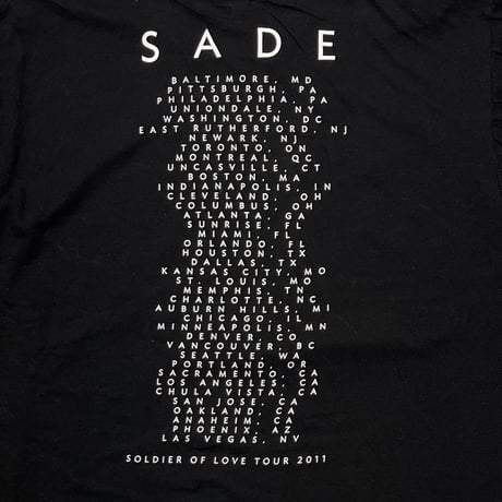 SADE SOLDIER OF LOVE TOUR 2011 TULTEX XL 6382