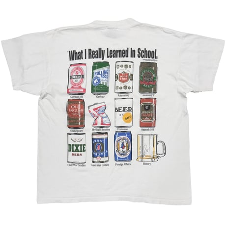 OLD & VINTAGE 1994 What I Really Learned In School BEERS SUBJECTS WHITE XL 6756