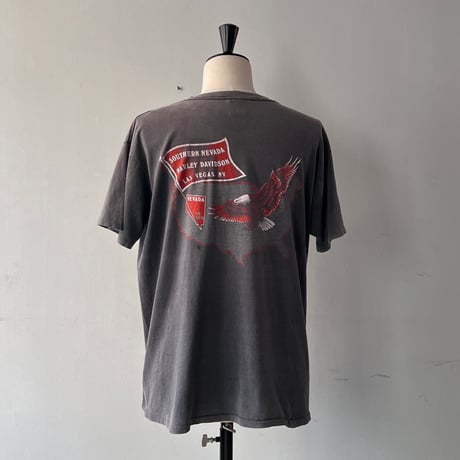 FADE is BEAUTIFUL [No.4]  HARLEY DAVIDSON AMERICAN FLAG EAGLE 3D EMBLEM pocket tee XL 3594