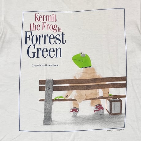 KERMIT FORREST GREEN FORREST GUMP PARODY WHITE Hanes LARGE 6760
