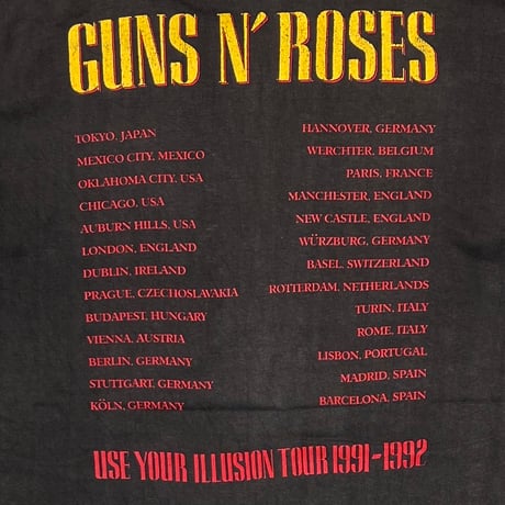 GUNS N' ROSES USE YOUR ILLUSION TOUR 1991-1992 ACME MEDIUM 7767