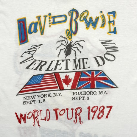 DAVID BOWIE WORLD TOUR GLASS SPIDER 1987 WHITE OSFA FITS XL 5065