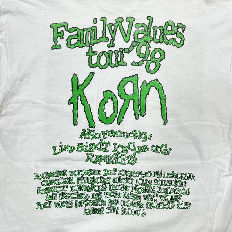 KORN FAMILY VALUE TOUR '98 LS WHITE FRUIT OF TH