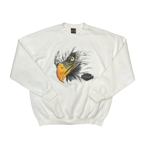 HARLEY DAVIDSON 1998 EAGLE HEAD HAMMOND H-D CREWNECK SWEATSHIRT WHITE XL 4089