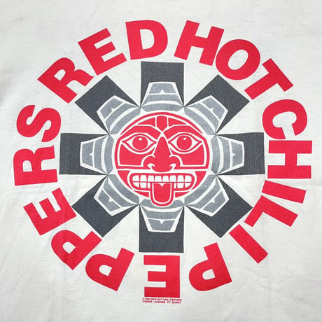 RED HOT CHILI PEPPERS 1991 DOUBLE SIDE Aztec TEE WHITE GIANT BY TEEJAYS XL 3449