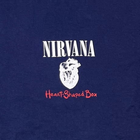 NIRVANA IN UTERO HEART SHAPED BOX BOOTLEG LS NAVY FRUIT OF THE LOOM XL 1770