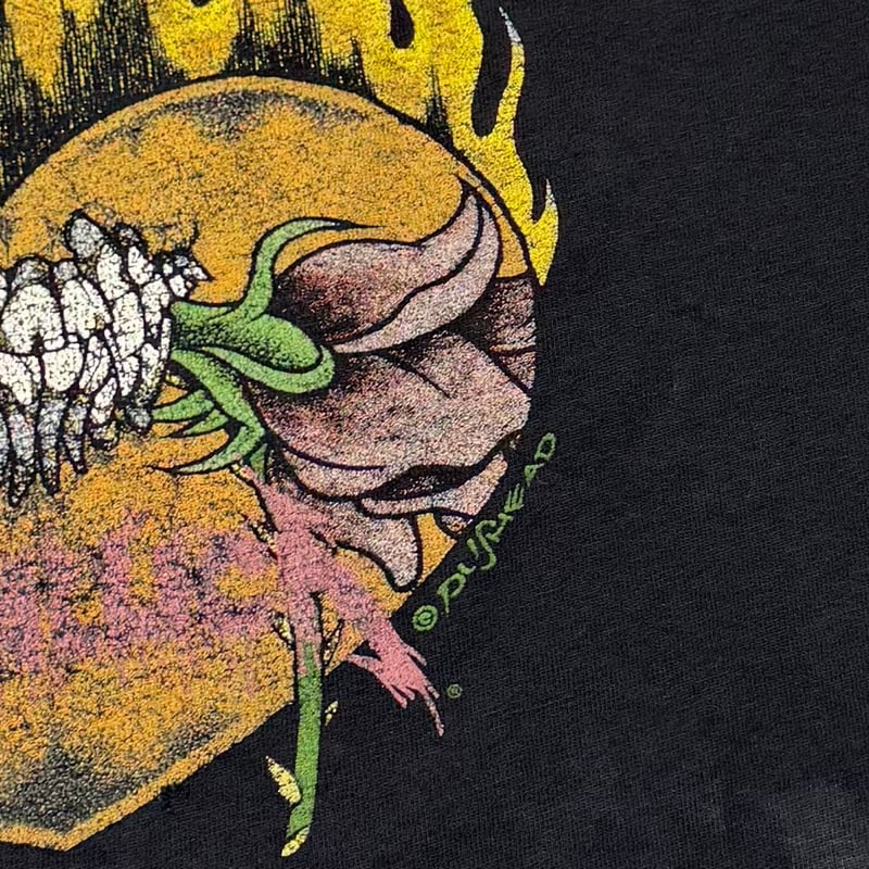 METALLICA PUSHEAD 1994 FLAMING FLOWER SKULL GIA