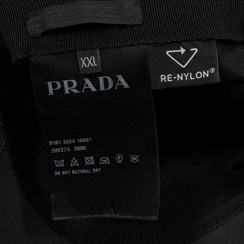 PRADA RE- NYLON BASEBALL CAP BLACK XXL | greatL