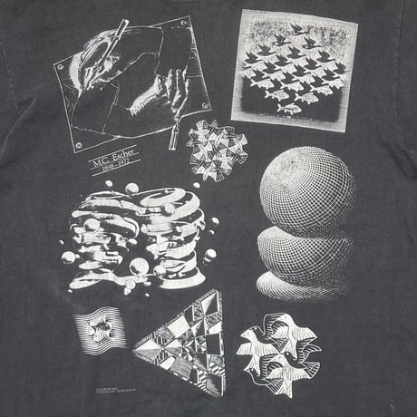 M.C.ESCHER ART FAKE PICTURE BLACK ANDAZIA XL 0969