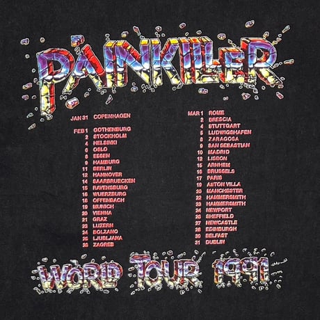 Judas Priest 1991 PAINKILLER WORLD TOUR EURO FITS LARGE 7719