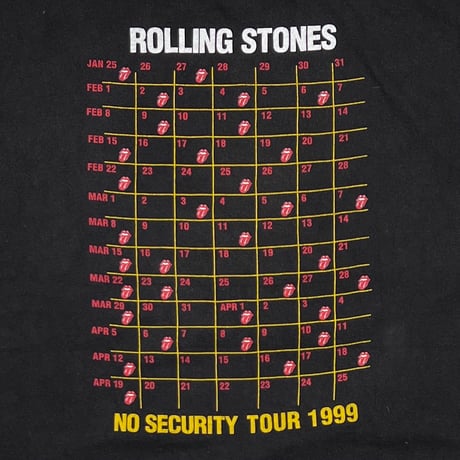 ROLLING STONES LIP & TONGUE NO SECURITY TOUR 1999 ALL SPORT XL 6382