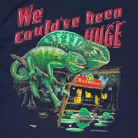 Budweiser 1997 LIZARD FAKE POCKET We could've been HUGE NAVY TEE JAYS XL 4001