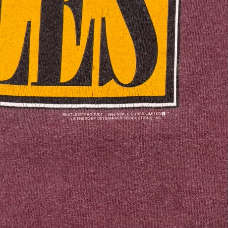 THE BEATLES 1995 MEMBER PORTRAIT OVER DYE BURGUNDY FRUIT OF THE LOOM XL 9781