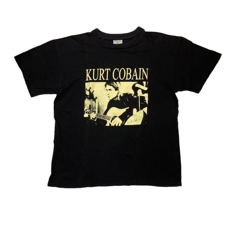 KURT COBAIN NIRVANA EURO BOOTLEG TEE BLACK MEDIUM  0669