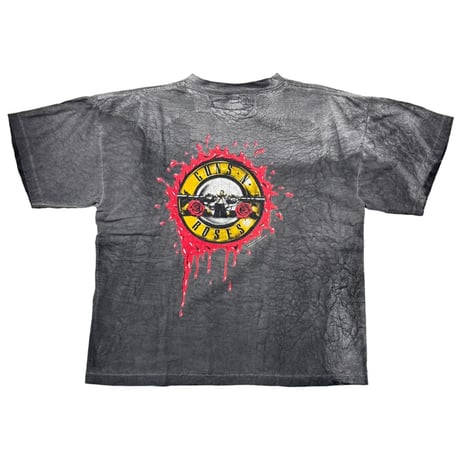 GUNS N' ROSES 1991 GUN SHOT GARMENT DYE CHARCOAL CRYSTAL RAIN XL 3346