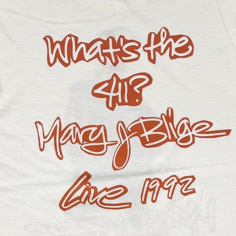 MARY J BLIGE 1992 WHAT'S THE 411 WHITE HANES XL 3484
