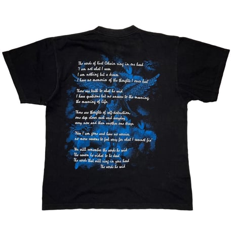 NIRVANA KURT COBAIN GUITAR BACK BLUE IN UTERO FITS XL 1867