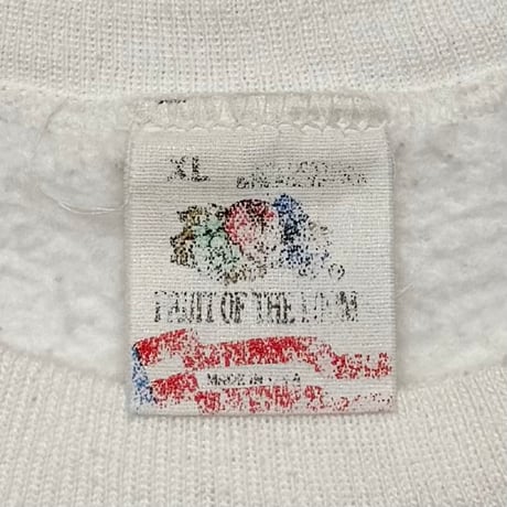 THE ROLLINIG STONES ANDY WARHOL PARODY LIP & TONGUE CREWNECK SWEAT WHITE FRUIT OF THE LOOM XL 7721