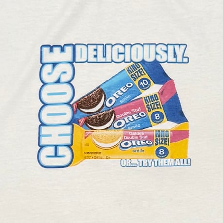 OREO CHOOSE DELICIOUSLY. WHITE FRUIT OF THE LOOM XL 9347