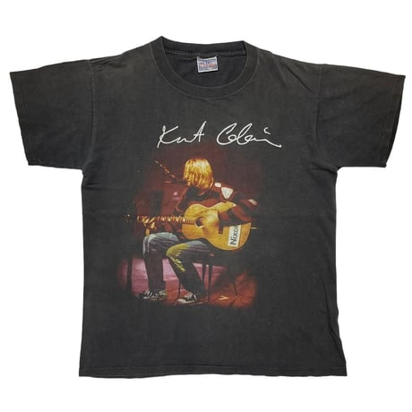 NIRVANA KURT COBAIN BORDER SWEATER WEARING PHOTO ALLSPORT MEDIUM
