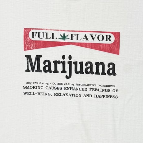OLD&VINTAGE MARIJUANA MARLBORO PARODY WHITE FITS XL 2162