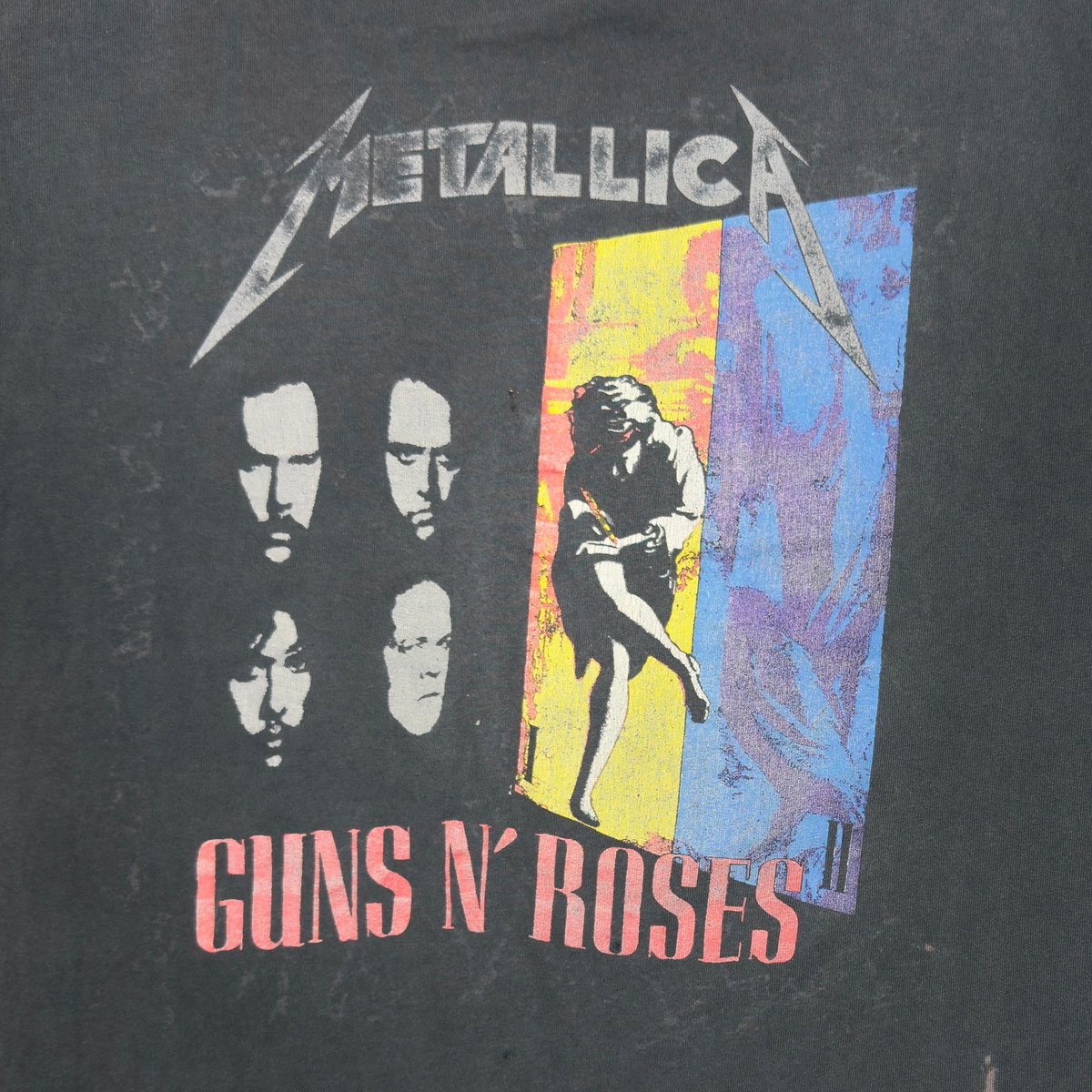 希少 90s ビンテージ Guns N' Roses メタリカ 411P▲ デッドストック 90s GUNS N' ROSES × METALLICA ガンズアンド