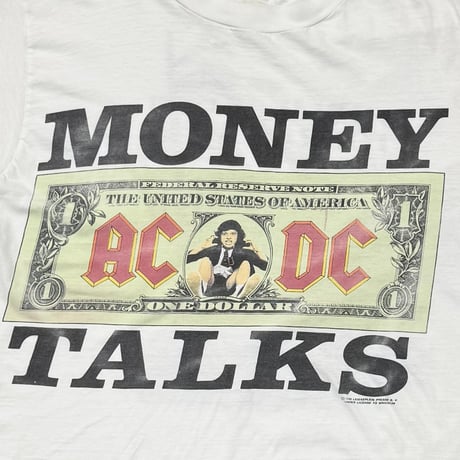 AC/DC MONEY TALKS WORLD TOUR 1990/91 WHITE FITS SMALL 4272