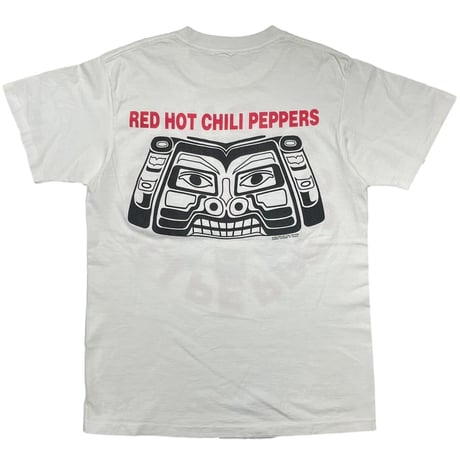 RED HOT CHILI PEPPERS 1991 DOUBLE SIDE aztec TEE WHITE FITS LARGE 1978