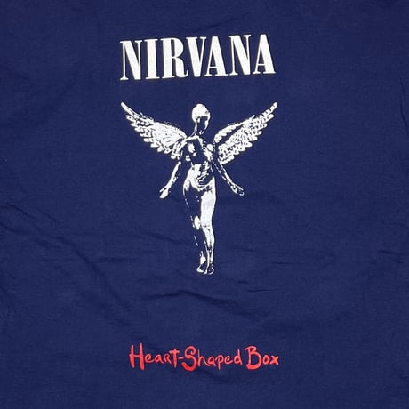 NIRVANA IN UTERO HEART SHAPED BOX BOOTLEG LS NAVY FRUIT OF THE LOOM XL 1770