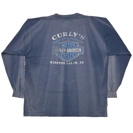 HARLEY DAVIDSON	FRONT POCKET BACK CURLY'S BLUE EMBLEM LS FADED NAVY XL 5794
