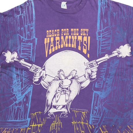 LOONEY TUNES YOSEMITE SAM 1993 REACH FOR THE SKY VARMINTS! OVP PURPLE FITS XL-XXL 7320