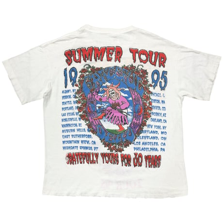 GRATEFUL DEAD SUMMER TOUR 1995 GRATEFULLY TOURS FOR 30 YEARS WHITE XL