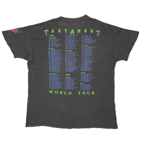 TESTAMENT SOULS OF BLACK WORLD TOUR 1990-1991 FITS XL 7894
