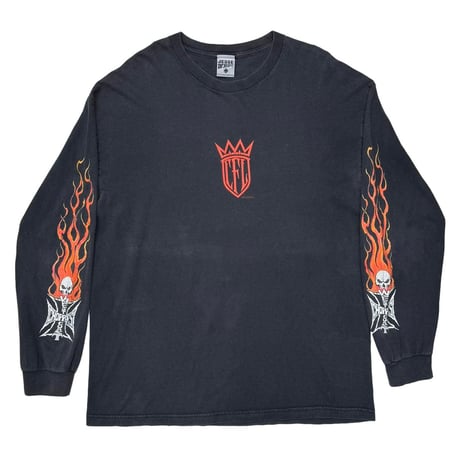 WEST COAST CHOPPERS 	FLAMING ARM SKULL RED CROSS LS XL 0001