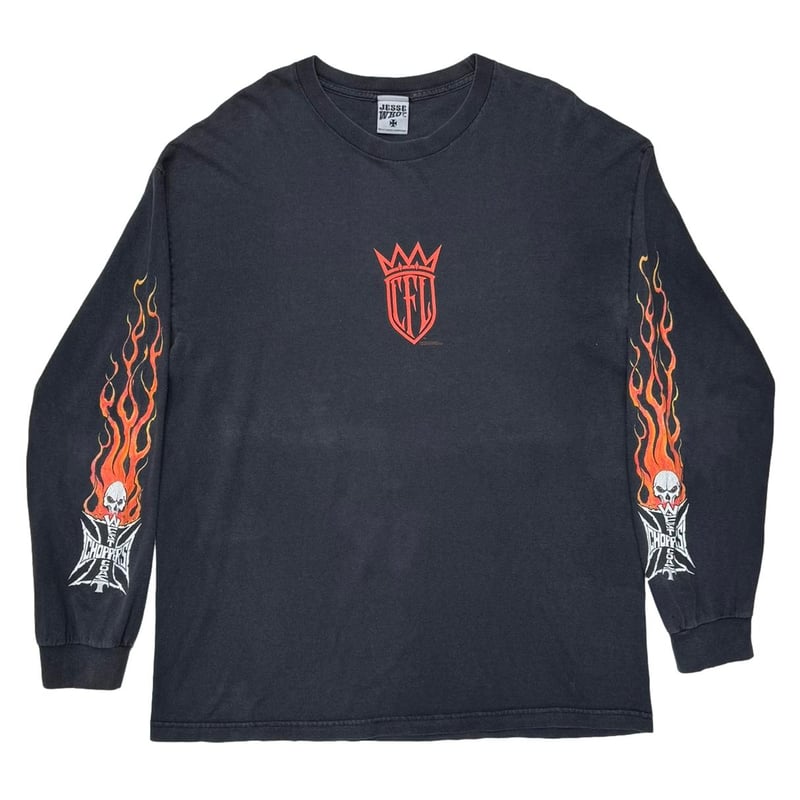 west coast choppers スカルフレイム　XXL WEST COAST CHOPPERS FLAMING ARM SKULL RED CROS