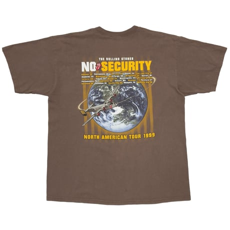 ROLLING STONES NO SECURITY TOUR 1999 PAD LOCK LIP & TONGUE BROWN GILDAN XL 0014