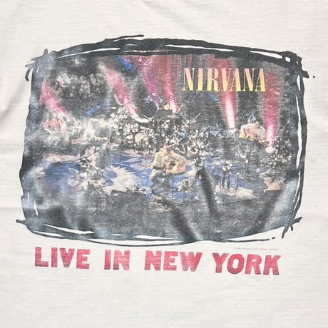 NIRVANA LIVE IN NEW YORK WHITE GIANT BY TULTEX LARGE 2217