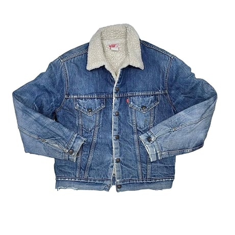 LAST OF STORE VINTAGE LEVI'S DENIM BOA SHERPA JACKET LARGE 1431
