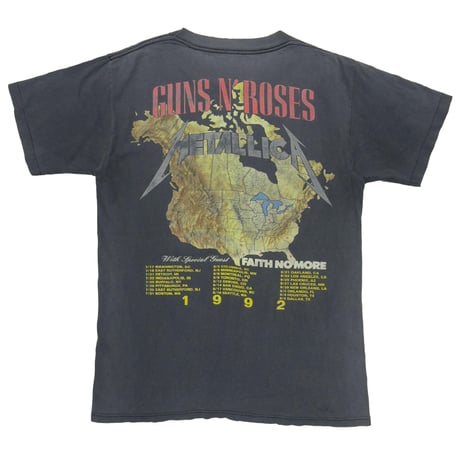METALLICA x GUNS N' ROSES x FAITH NO MORE TOUR 1992 FITS MEDIUM 7635