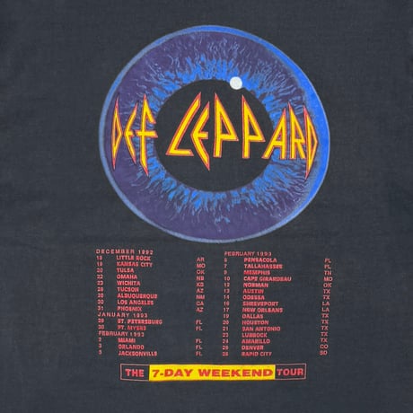 DEF LEPARD THE 7 DAY WEEKEND TOUR ADRENALIZE GIANT BY TEEJAYS XL 3035