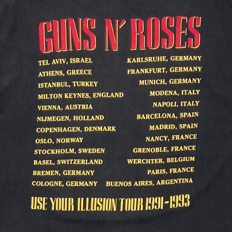 GUNS N' ROSES BAD APPLES ILLUSION TOUR 1991-1993 EURO XL 4951