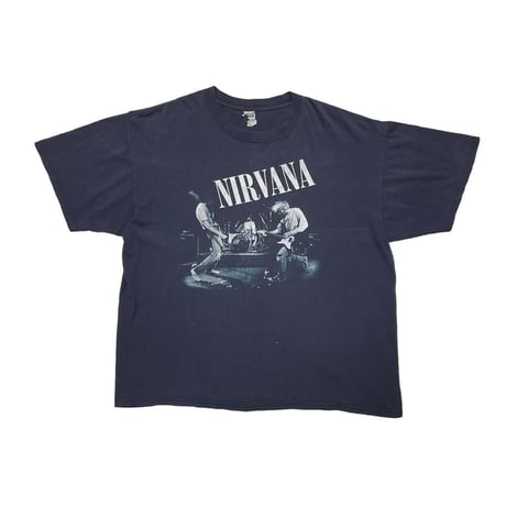 NIRVANA 00s FROM THE MUDDY BANKS OF THE WISHKAH JACKET TEE NAVY ANVIL XL 7465