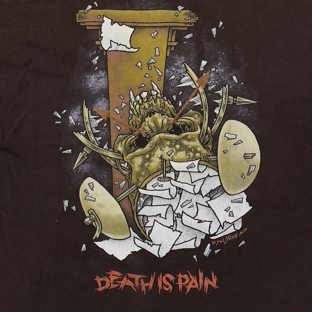 2004年 LICA PUSHEAD DEATH IS PAIN　XL METALLICA PUSHEAD 2004 DEATH IS PAIN BROWN ALST