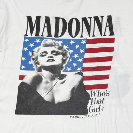 MADONNA WHO'S THAT GIRL WORLD TOUR 1987 AMERICAN FLAG WHITE FITS LARGE 0218