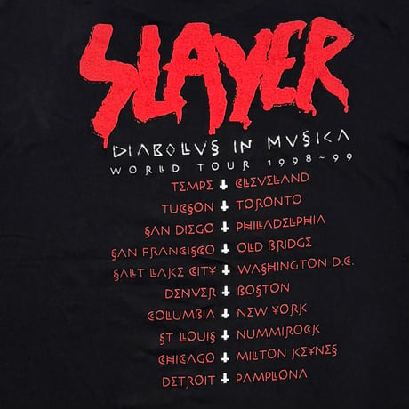 SLAYER DIABOLUS IN MUSICA WORLD TOUR 1998-99 WINTERLAND XL 0599