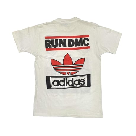 VINTAGE adidas RUN DMC TEE WHITE MEDIUM 2430