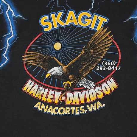 HARLEY DAVIDSON SHOULDER BLUE THUNDER LIGHTNING OVP SKAGIT BACK LARGE 8348