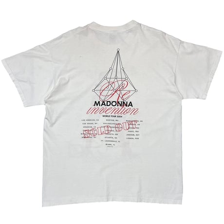 MADONNA RE INVENTION WORLD TOUR 2004 WHITE FRUIT OF THE LOOM LARGE 5176